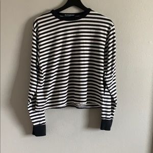 Brandy Melville Crop Long Sleeve Striped Shirts